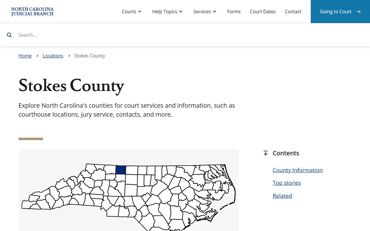 Stokes County court records after arrest court access page