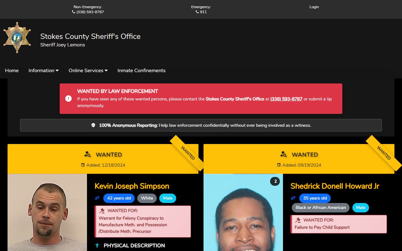 Stokes County sheriff official wanted photos related to mugshot records